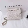 women's 2022 new fashion One Shoulder Messenger Bag foreign style Lingge chain small square bag 90% off wholesale online