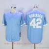 فيلم Vintage Baseball Tereys يرتدي خياطة 42 Jackierobinson كله مخيط رقم الاسم بعيدًا
