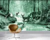 Personalize o papel de parede 3D Quarto Foggy Floresta Pintura Decorativa Papai de Parede 3D Papéis de parede 3D