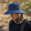 Men Quick Dryng Fishing Hat Outdoor Hiking Sun Protection Summer Metal Breathable Fisherman Hat Short Brim Safari Bucket Hat 220812