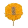 Andra heminredning Garden Bride Bridesmaid Feather Hand Fan Po Props 52cm x 45 cm Festlövar mticolor handgjorda dubbelsidiga afrikanska dro