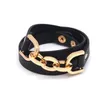 Связанная цепочка модные кожаные браслеты для женщин ювелирные изделия Оптовые панк -панк класс Круглый Упало