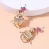 Mode coccinelle boucles d'oreilles pour femmes Punk Simple Animal géométrique goutte boucles d'oreilles accessoires bijoux cadeaux en gros