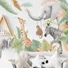 北欧の植物の壁のステッカー熱帯の熱帯雨林の動物デカール居間の寝室の子供部屋の装飾PVCステッカー220328