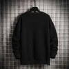 2022 Nieuwe Crewneck Effen Kleur Sweatshirt Japanse Streetwear Harajuku Mannen Nieuwigheid Sweatshirts Oversized Sweatshirt Voor Mannen L220730
