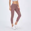 L-116 calças capri esportivas de cintura alta, mulheres sem costura frontal, sensação nua, academia, yoga, leggings cortadas, corrida, moletom apertado