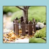 Großhandel Mini Zaun Zaun Fairy Garden Miniaturen Gnom Moss Terrariums Desktop Flaschenharz Crafts Dekoration für Home Drop Lieferung 202