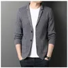 Herrtröjor Business Casual Sweater Cardigan Herr ull Enkelbröst Slim Fit Sticke Jack -kappa Male 3 Färger