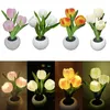 LED Simulation Tulip Night Light Flower Table Lamp Flowerpot Potted Plant Atmosphere Night Lamp Home Living Room Decor