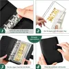 A6 PU Binder Borne Orçamento Dinheiro Organizador Pessoal Carteira 12 Bolsos Bolsos Dobradores Zipper para Planner Saving Money Jle13950