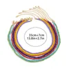 Colar de cordão de arroz arco -íris da moda e simples e simples, usado com colar de miçangas para mulheres