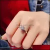 Band Rings Jewelry 50 points White Solitaire Ring 925 Sterling Sier Diamond Engagement Wedding For Women Drop Delivery 2021 Dpfiz3927742