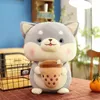 Plush Dolls new akita dog plush toy doll wholesale cute large Shiba inu sleeping pillow tea cup doll Milk cups muppet gifts 2023