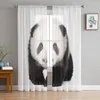 Gardin draperar djur söta panda bambu tecknad fönster gardiner vardagsrum tyll kök dekor barn behandling