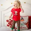 T-shirty świąteczne bawełniane dzieciak dla dzieci dla chłopców i dziewcząt urodzinowa koszulka Święta Mikołaj nadruk krótkie rękawy 2022 Summert-shirt