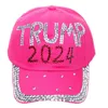 9 Styles 2024 Trump Diamond Baseball Cap Réglable Denim Sun Hat Sports Casual Cotton Hat