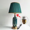 Light Luxury Post Modern American Style Ceramic Table Lamp for Bedroom Bedside Lamps European Living Room Blue desk Light