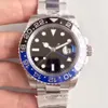 ST9 Klocka Rostfritt Svart Blå Batman Keramik Bezel Lyx Herr Mekanisk Automatisk rörelse GMT Självuppdragande Herr Klockor Armbandsur