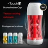 Male Electric Masturbation Cup Adult Sex Orgasm Toy Onahole Masturbator Vibrating Massager real vagina pussy For Men 220315