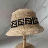 Pure Handwoven Raffia Hats Original Color Letter Fisherman Hats Highquality Natural Straw Pot Hats Outdoor Sun Protection4614948