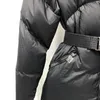 Высококачественные дизайнерские женские пуховики с меховым воротником Французская брендовая зимняя куртка с капюшоном и вышитыми буквами нарукавные повязки Верхняя одежда Пальто 5srk