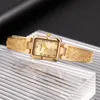 Relojes de pulsera de oro y plata para mujer, reloj de cuarzo de lujo 2022, correa de reloj ultradelgada, vestido de esfera cuadrada, reloj de pulsera para mujer, reloj femenino