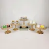 Other Bakeware 1pcs 3 Tiers Cupcake Stand Gold Wedding Tray Mirror
