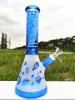 10 Pouces Triangle Bleu Elepant Crâne Narguilé Verre Bong Recycleur Tuyaux Eau Bongs Tuyau De Fumée 14 MM Bol