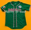 NA85 Najwyższej jakości 1 Niestandardowe koszulka Mexey White Zielona Jersey Baseball Size S-4xl