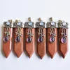 Good Quality Natural Pendants Stone Amethysts Point Pendulum Healing Chakra Pendant For Jewelry Making 6pcs Lot Whole4693634