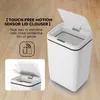 12 Liters White Smart Bathroom Toilet Trash Can Electronic Automatic Sensor Large Capacity Trash Bin Tin for Kitchen Bathroom 220408