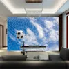 3D Sports fotbollsdekorativ väggmålning TV -bakgrund Vägg KTV Bar Fotbollsklubb Wallpaper Papel de Parede 3D Bakgrundsbilder