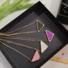 Luxury pendant necklace fashion mens and women inverted triangle P letter gold chain jewelry men and womens fashions personality c2766