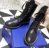 Zarif kış süslemeli Sondra ayak bileği botları patent deri inci zincir blok topuklar beyaz siyah nubuck savaş ganimet düğün partisi eu35-40 kutu