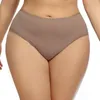 Beauwear Large Size Women's Seamless Panties with Spandex Solid Ultra-thin Ice Silk Plus Size Briefs Big Underwear 220512