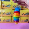 Colorful Slug Snail Keychain Kawaii Transform Caterpillar Fidget Toys Adult Kids Decompression Children's Educational Toy 0998