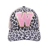 26 lettere berretto coda di cavallo leopardato cappelli incrociati disordinati cappelli chignon ricamati lettere ricamate cappelli snapback in cotone lavato cappello estivo casual tie-dye per donna uomo