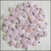 Charms Bijoux R￩sultats Composants Rose Quartz Collier en cristal Natural Stone Heart Pendants Perles de mode 20 mm pour les pierres de fabrication de bricolage