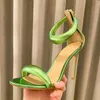 Gianvito Rossi Sandals10.5cm stilett klackar sandaler 8.5 cm klänningskor klack för kvinnor sommar lyxdesigner sandaler fotband hälen bakre blixtlås med väska med väska