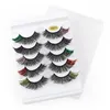 3D Color Lash Synthetic 5 Paar Wimpernverlängerungszubehör Buntes Wimpernbox-Paket Großhandel Natura Thick Coloris Makeup Stage Lashes Kit