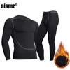 Aismz Winter Thermal Underwear Mannen Warm eerste laag man ONBEVOERENDE SET FLEECE Compressie Snel drogen Tweede huid Lang Johns 220805