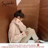 syiwidii女性セータープルオーバー刺繍ハートタートルネックニットセーターバットウィングスリーブ冬服女性韓国トップ201203