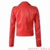 2022 Nuovo Autunno Inverno Donna Moto Faux Cuoio Rosso ets Lady Biker Capispalla Cappotto Zipper Capispalla giacca HOT L220728