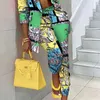 Fashion Printing 2 Piece Set Women Suit Blazer and Pants Matching Office Female Ladies Pant Formal 220718