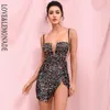 Love Lemonade Sexy Tube Top Black Out Stretch Stretch Sequin BodyCon Party Mini Dress LM82289 220507