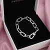 925 Sterling Silver Charms ME Chain Bangle Bracelet DIY Beads Fit Pandora Bracelet Jewelry