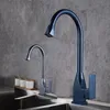 Schwarz/Chrom/Blau/Grau -Raum Aluminium Küche Wasserhahn Gemüse Badezimmer Becken Waschbecken Wasser abhängt kalte heiße Goldmixer Luxus T200424