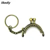 20 pcs / lot 4 cm Bronze / Silver / Golden / Gun Black Half Round Metal Purse Frame Kiss Clasf Lock With Key Ring Sac Accessoires 220817