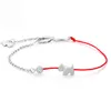 925 Sterling Silver Female Sweet Bracelet Exquisite Dog & Pig Japan Korean Style Red Rope Jewelry Women Girl