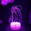 Night Lights Kirito Asuna Kissing Anime Lampa Kawaii Pokój Dekoracyjne Manga Gadżety Sword Art Online Figurka LED Light Urodziny Prezent